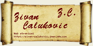 Živan Čaluković vizit kartica